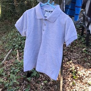 Authentic School Uniform Gray Short Sleeves Polo Shirt Boys 6